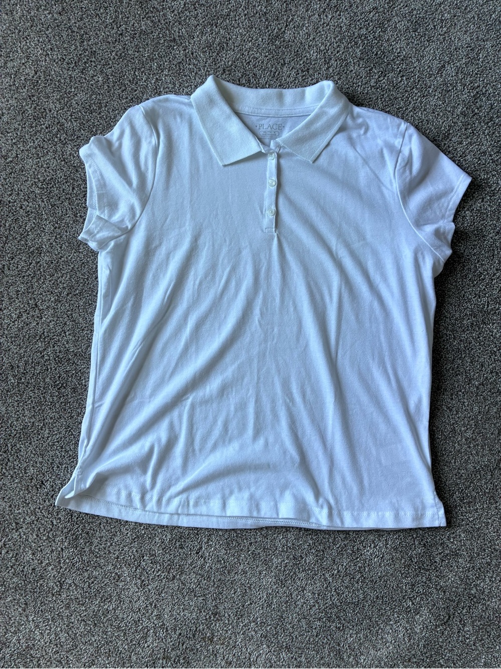 The Children's Place Unisex White Polo Button-Down Shirt